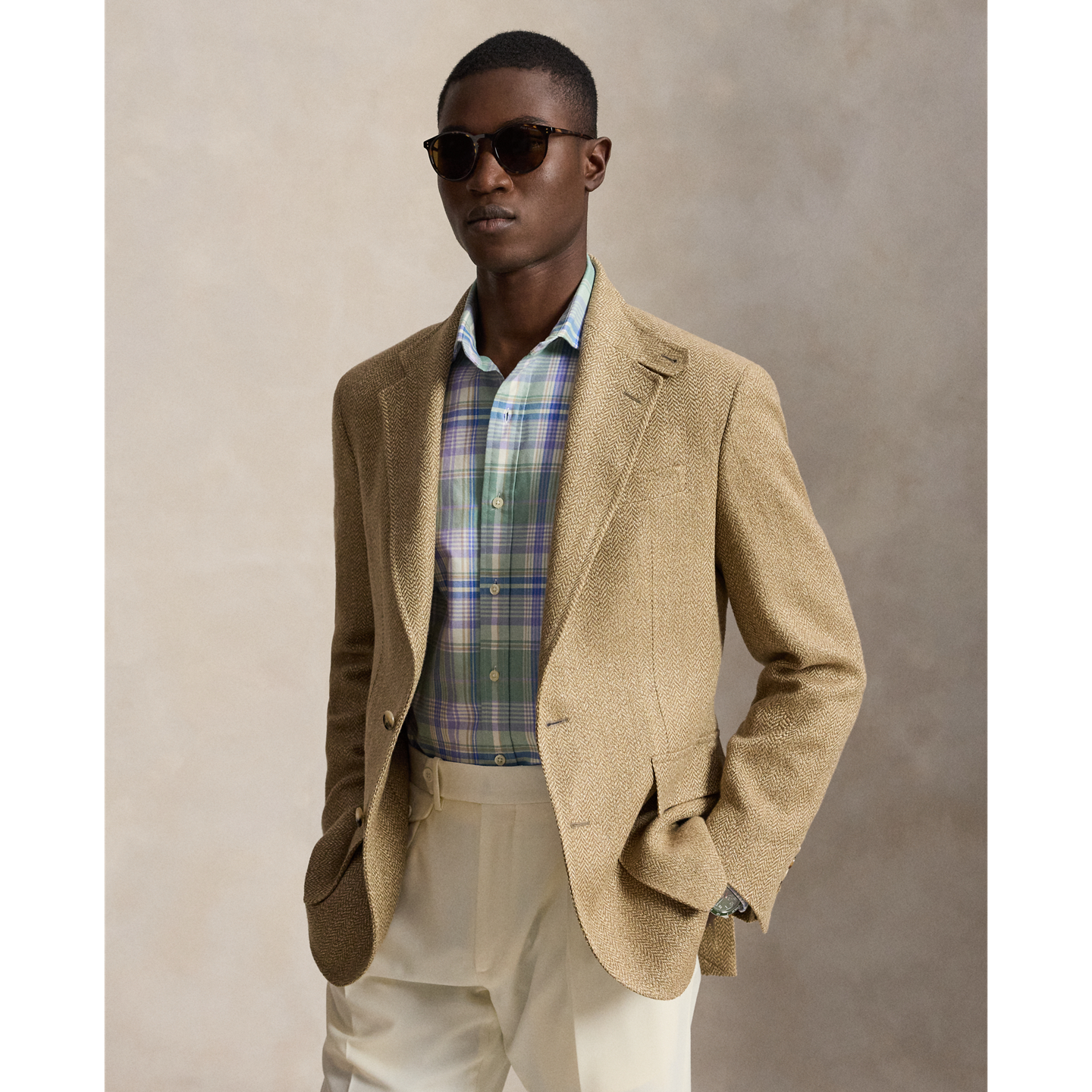 Мужская куртка Polo Ralph Lauren The RL67 Broken-Herringbone, цвет: Рыжевато-коричневый — фото 6