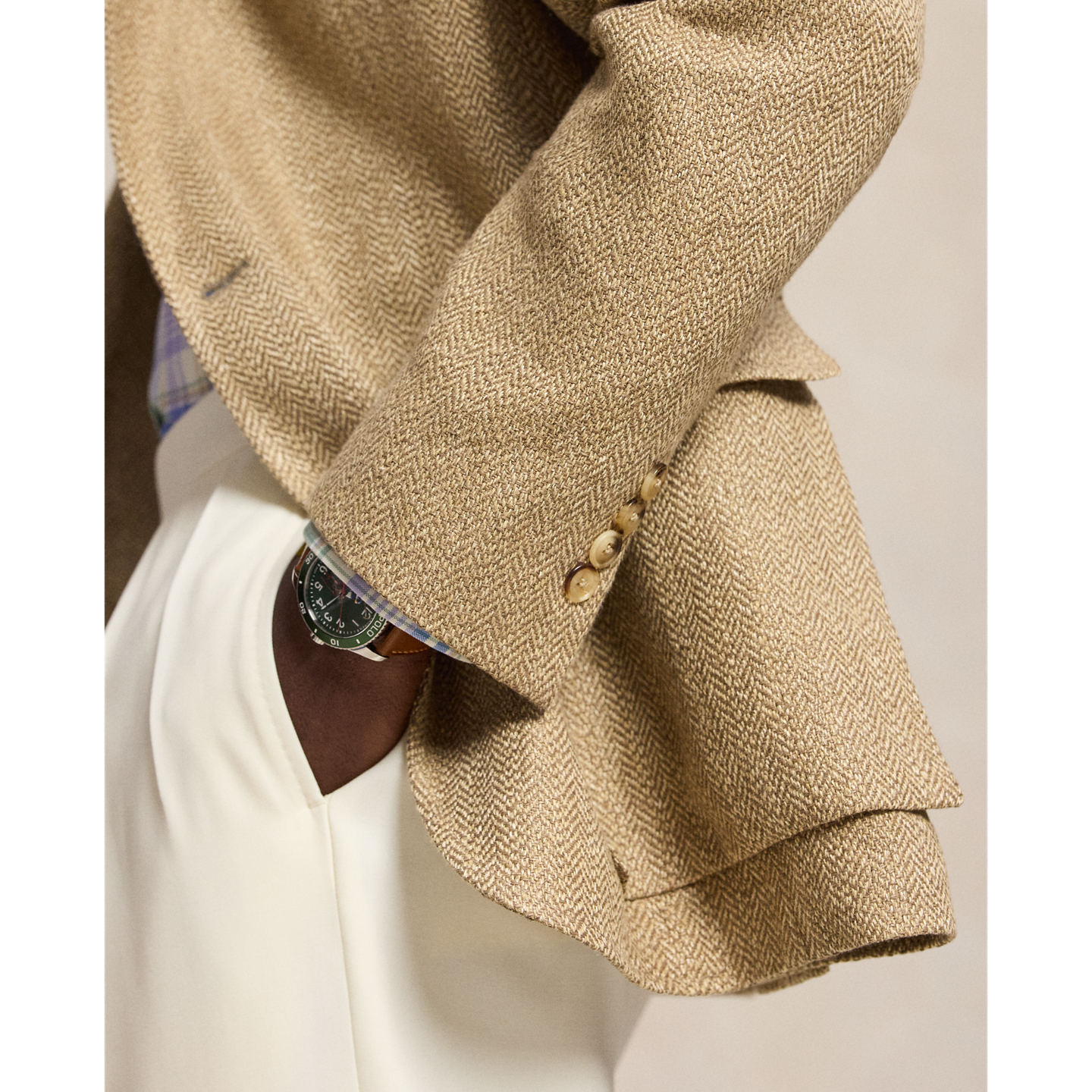 Мужская куртка Polo Ralph Lauren The RL67 Broken-Herringbone, цвет: Рыжевато-коричневый — фото 4