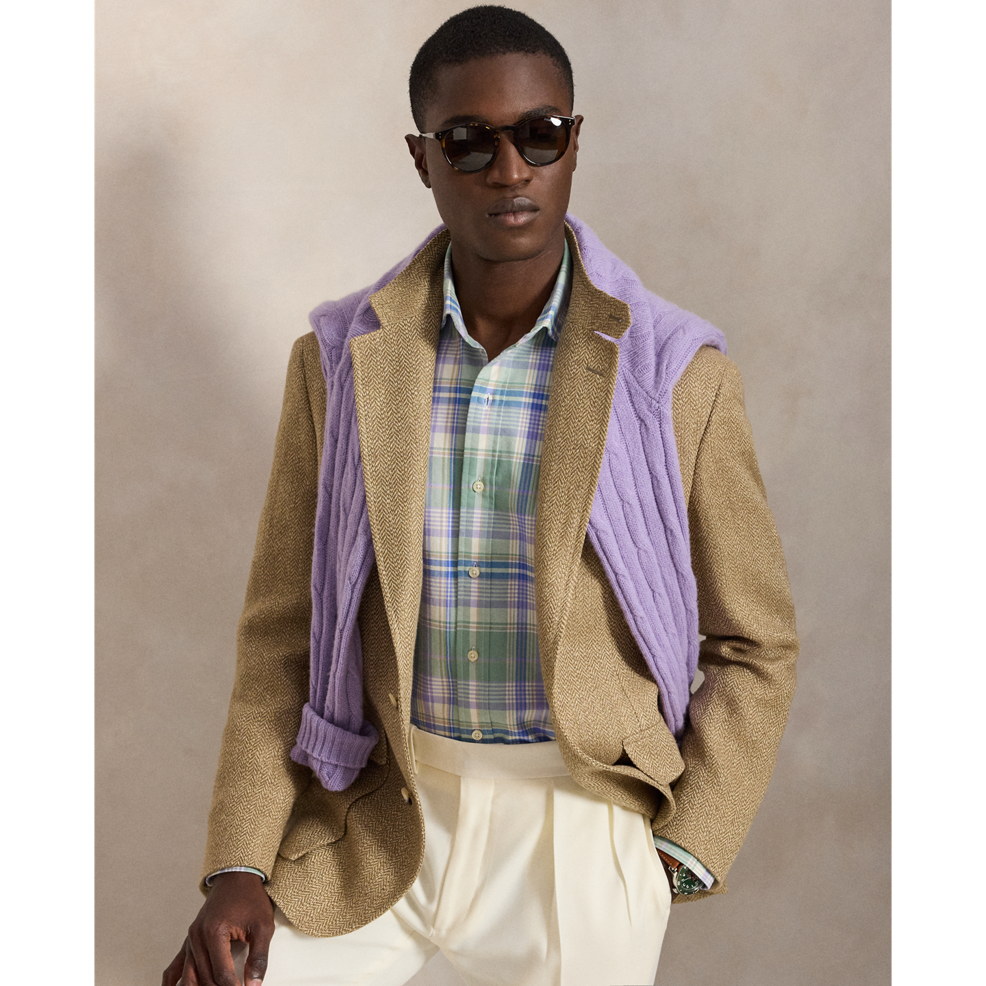 Мужская куртка Polo Ralph Lauren The RL67 Broken-Herringbone, цвет: Рыжевато-коричневый — фото 5