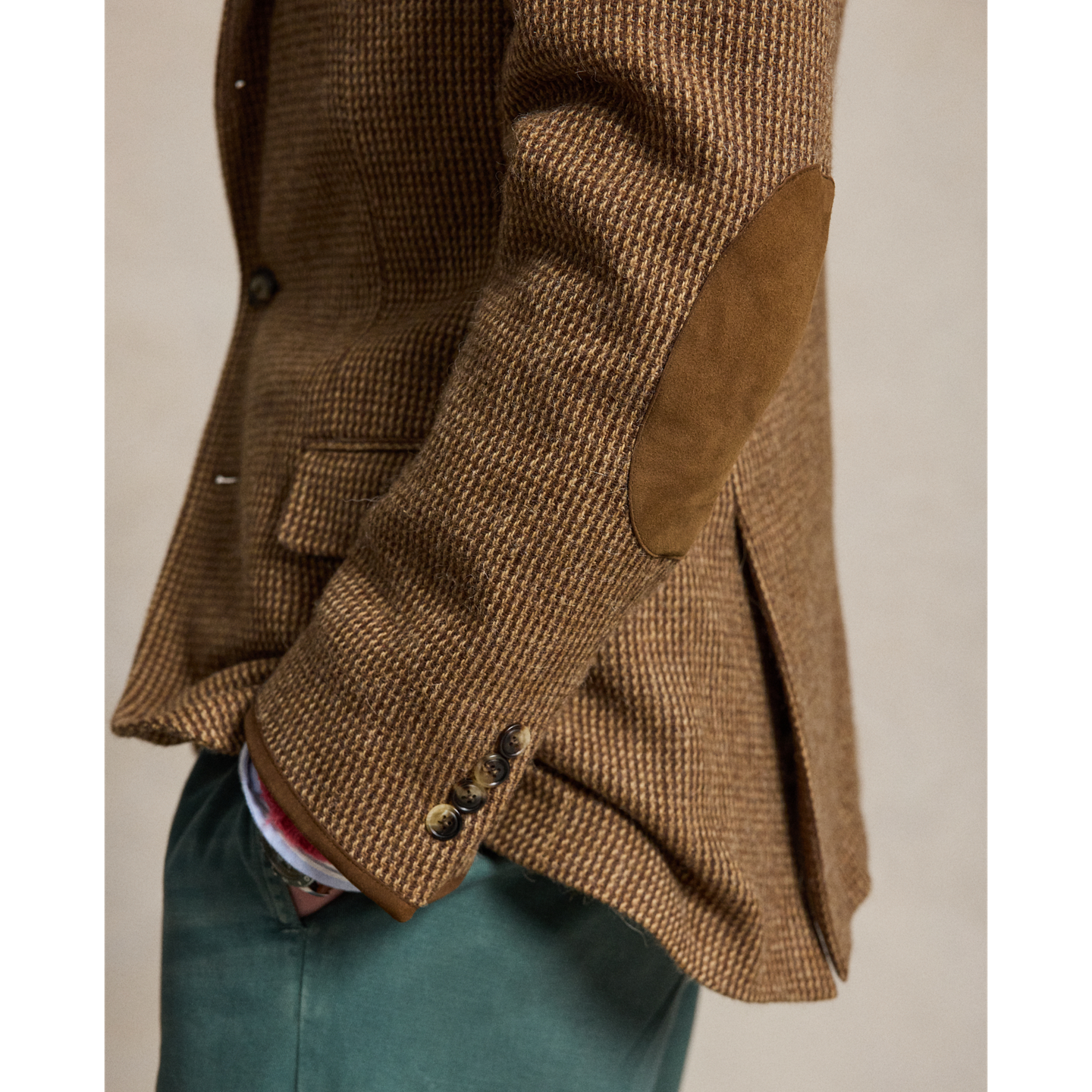 Мужской пиджак Polo Ralph Lauren Polo Tailored Fit Tick-Weave Sport Coat, цвет: Рыжевато-коричневый / Коричневый — фото 4