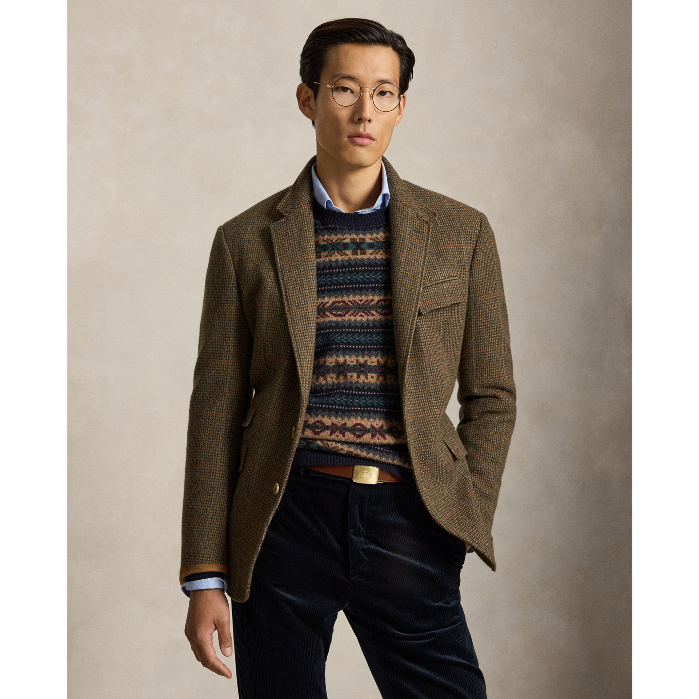 Мужской пиджак Polo Ralph Lauren Polo Tailored Fit Plaid Tweed Sport Coat, цвет: Шалфейный / Рыжевато-коричневый — фото 5