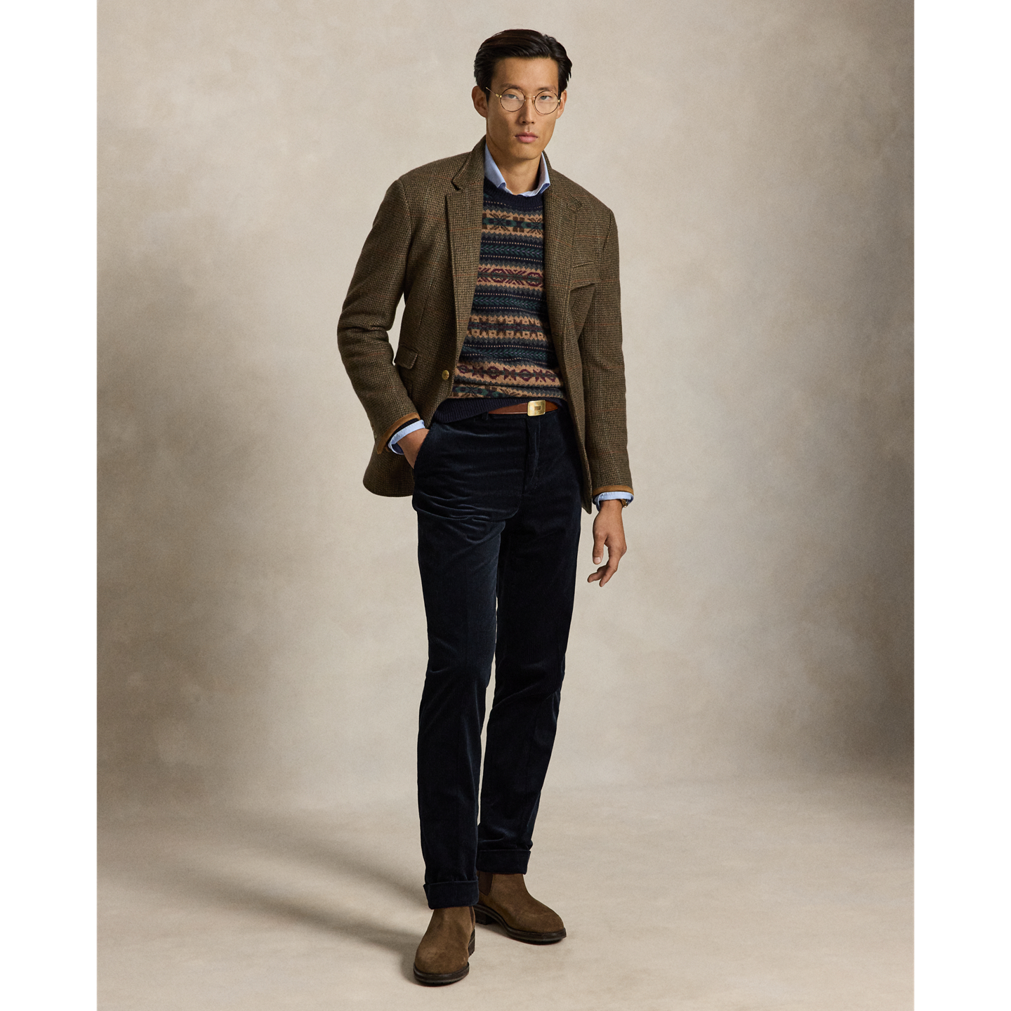 Мужской пиджак Polo Ralph Lauren Polo Tailored Fit Plaid Tweed Sport Coat, цвет: Шалфейный / Рыжевато-коричневый — фото 1