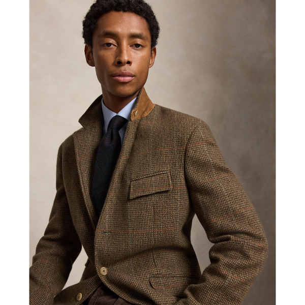 Polo Tailored Fit Plaid Tweed Sport Coat
