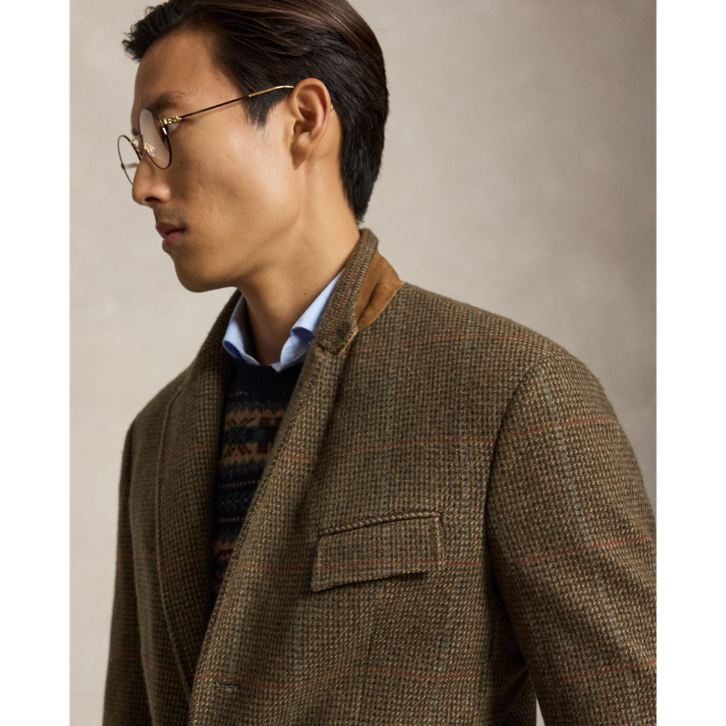 Мужской пиджак Polo Ralph Lauren Polo Tailored Fit Plaid Tweed Sport Coat, цвет: Шалфейный / Рыжевато-коричневый — фото 3