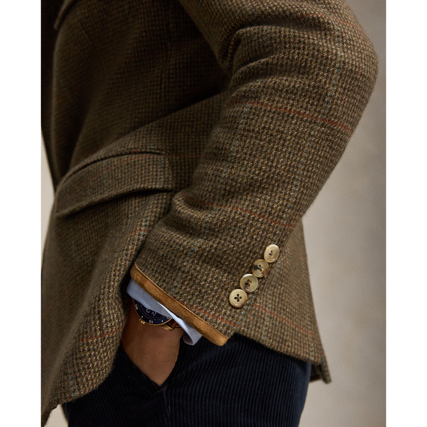 Мужской пиджак Polo Ralph Lauren Polo Tailored Fit Plaid Tweed Sport Coat, цвет: Шалфейный / Рыжевато-коричневый — фото 4