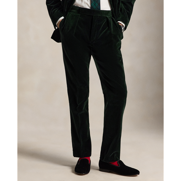 Pantaloni in velluto con pieghe