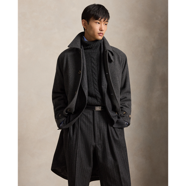 Cashmere-Wool Balmacaan Coat