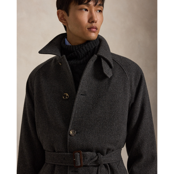 Cashmere-Wool Balmacaan Coat