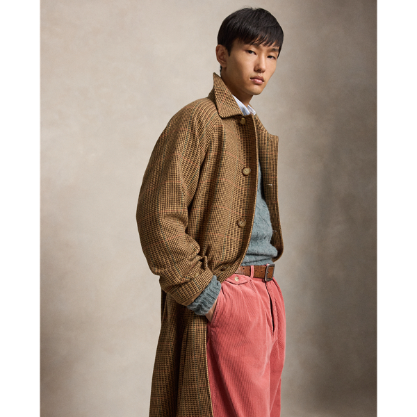 Trench Balmacaan en tweed &eacute;cossais