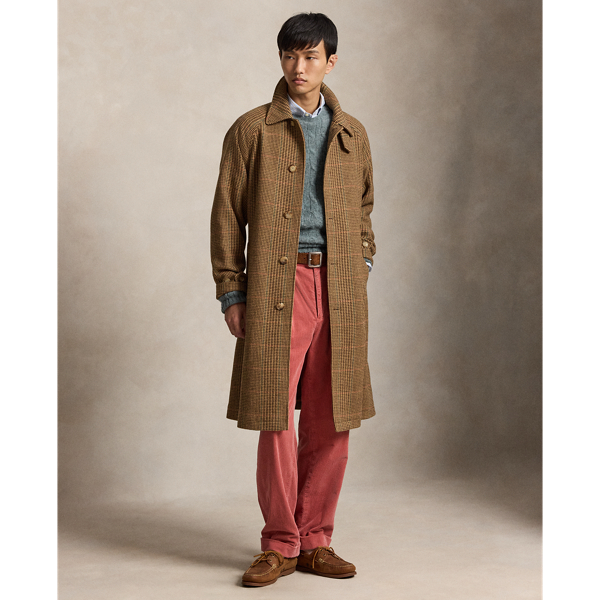 Trench Balmacaan en tweed &eacute;cossais