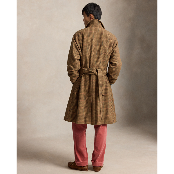 Trench Balmacaan en tweed &eacute;cossais