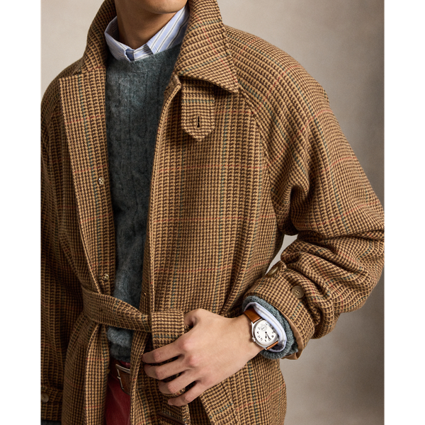 Trench Balmacaan en tweed &eacute;cossais