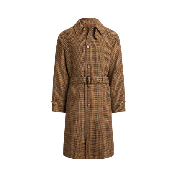 Trench Balmacaan en tweed &eacute;cossais
