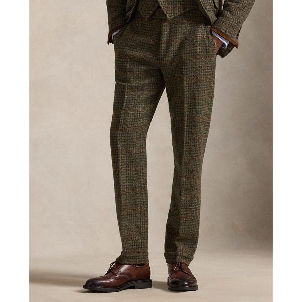 Plaid Wool Tweed Suit Trouser