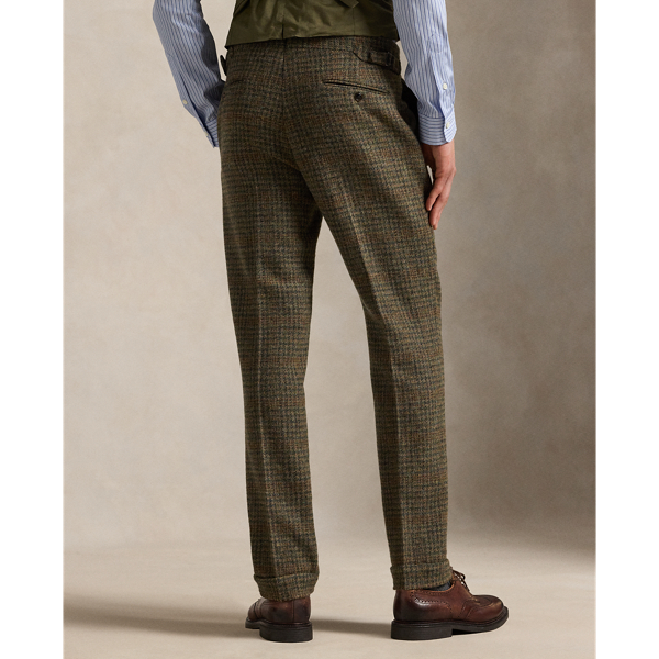Plaid Wool Tweed Suit Trouser
