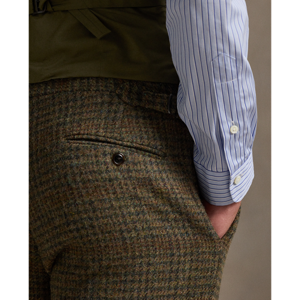Plaid Wool Tweed Suit Trouser