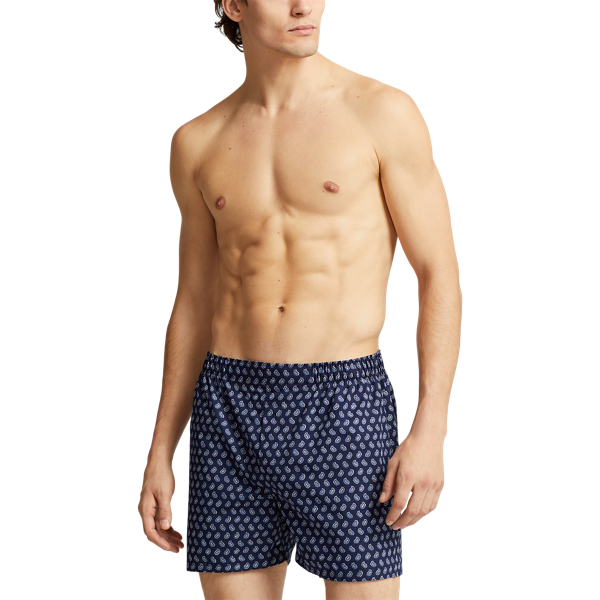 Blue Multi Classic Woven Cotton Boxer 3-Pack Polo Ralph Lauren 5