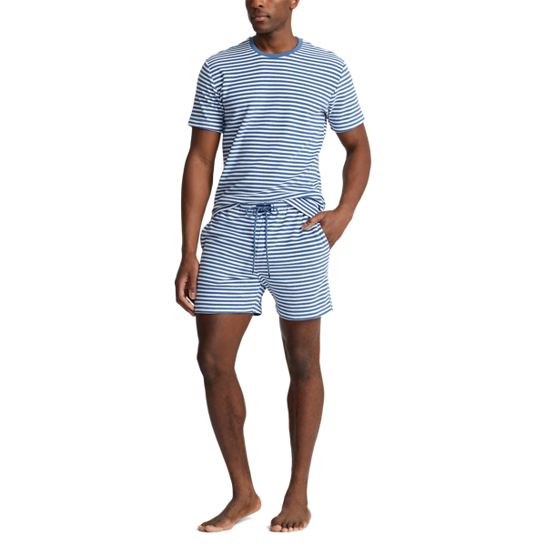 Delta Blue Stripe Striped Terry Cabana Sleep Shirt Polo Ralph Lauren 2