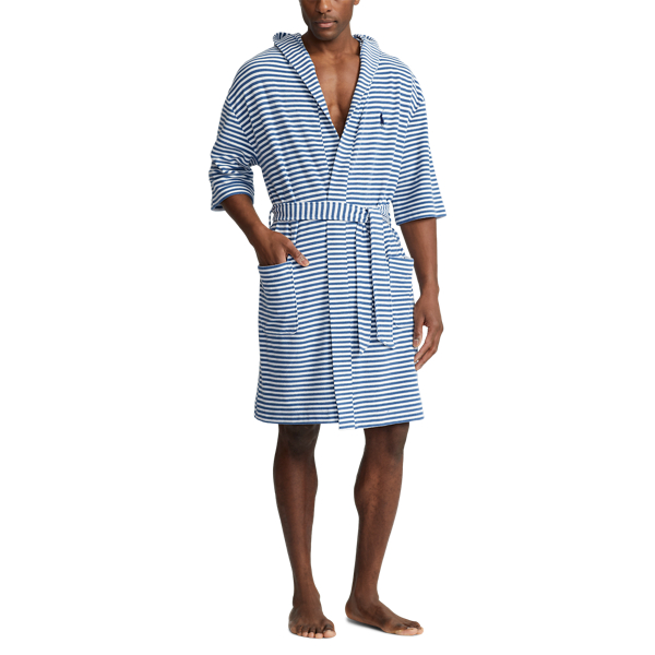 Delta Blue Stripe Striped Terry Cabana Robe Polo Ralph Lauren 2