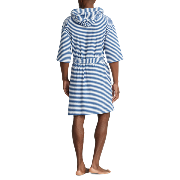 Delta Blue Stripe Striped Terry Cabana Robe Polo Ralph Lauren 3