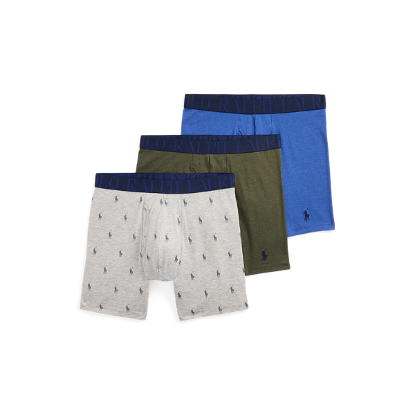 Blue Green Grey Heather Stretch Boxer Brief 3-Pack Polo Ralph Lauren 1