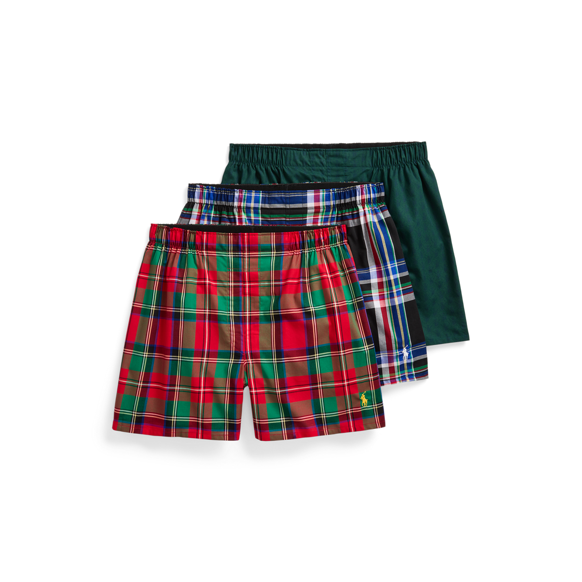 新品 POLO RALPH LAUREN THREE WOVEN BOXERS POLO RALPH LAUREN Mens Woven Boxer 3-Pack Multicolor X-Large