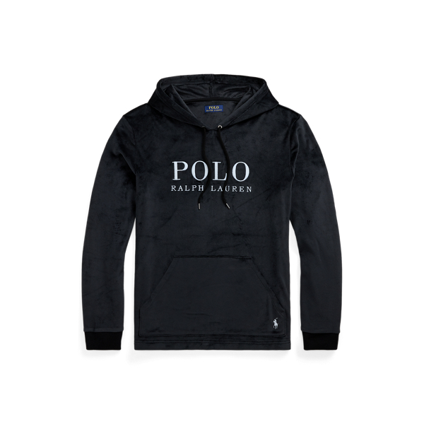 Polo Black Plush Velour Sleep Hoodie Polo Ralph Lauren 1