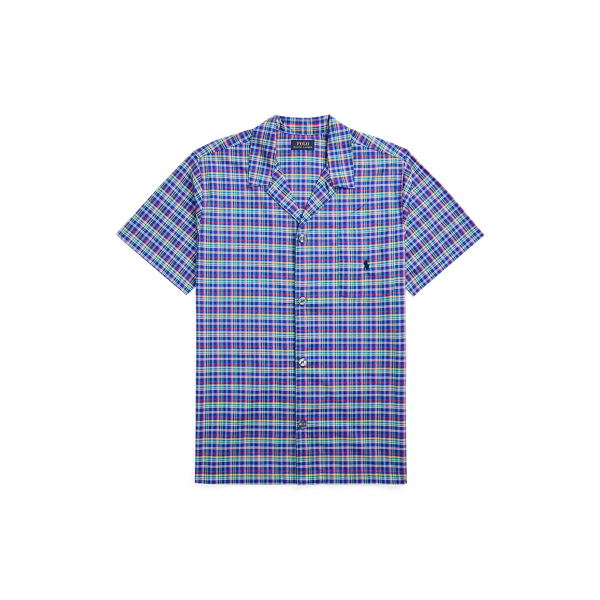 Plaid Cotton Pajama Shirt