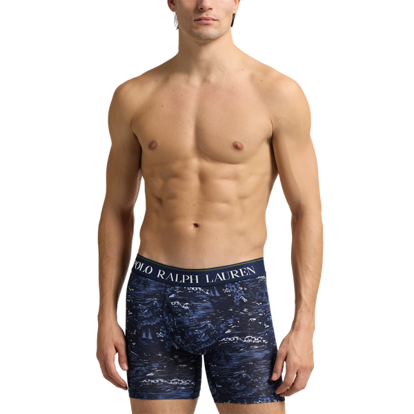 Navy Scenic Andover Cotton Wicking Boxer Brief 3-Pack Polo Ralph Lauren 5