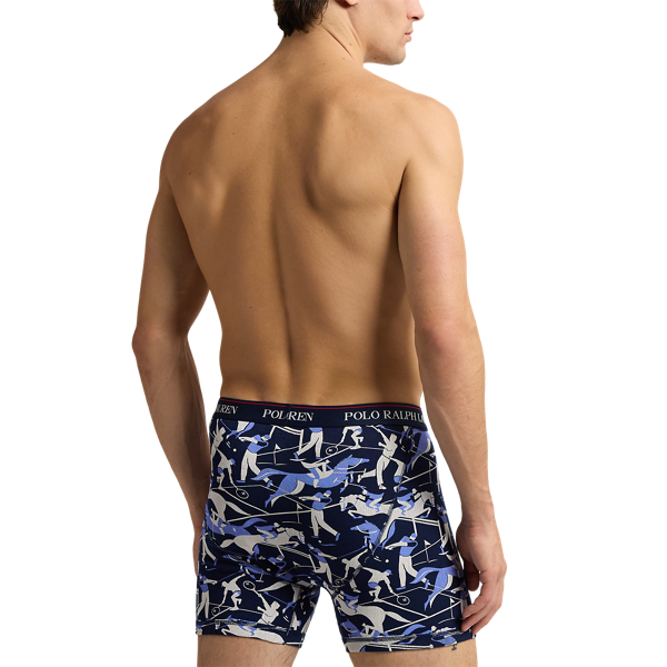 Print Red Blue Cotton Wicking Boxer Brief 3-Pack Polo Ralph Lauren 4