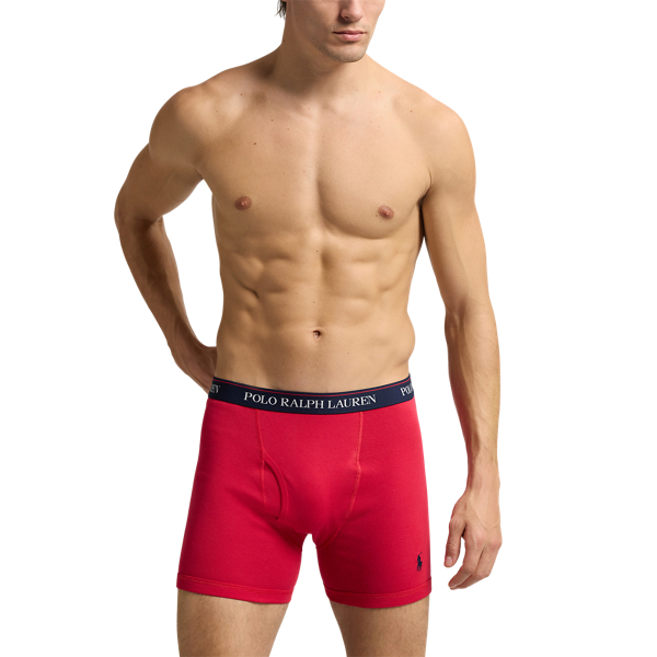 Print Red Blue Cotton Wicking Boxer Brief 3-Pack Polo Ralph Lauren 5