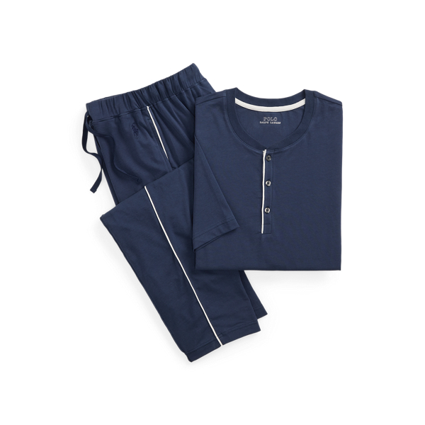 Stretch Organic Cotton Henley Sleep Set