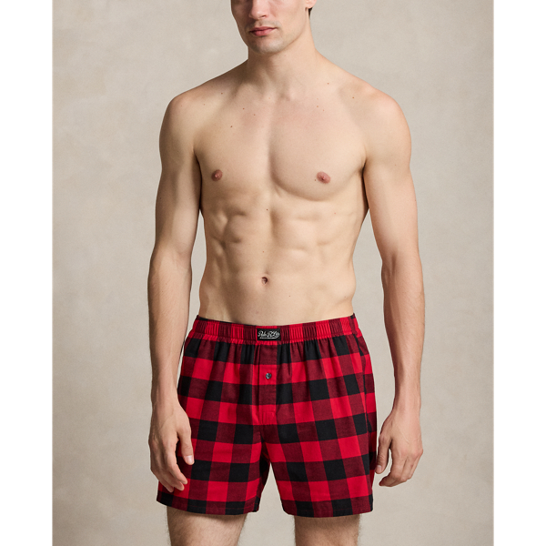 Cruise Navy Plaid Cotton Flannel Boxer Polo Ralph Lauren 2