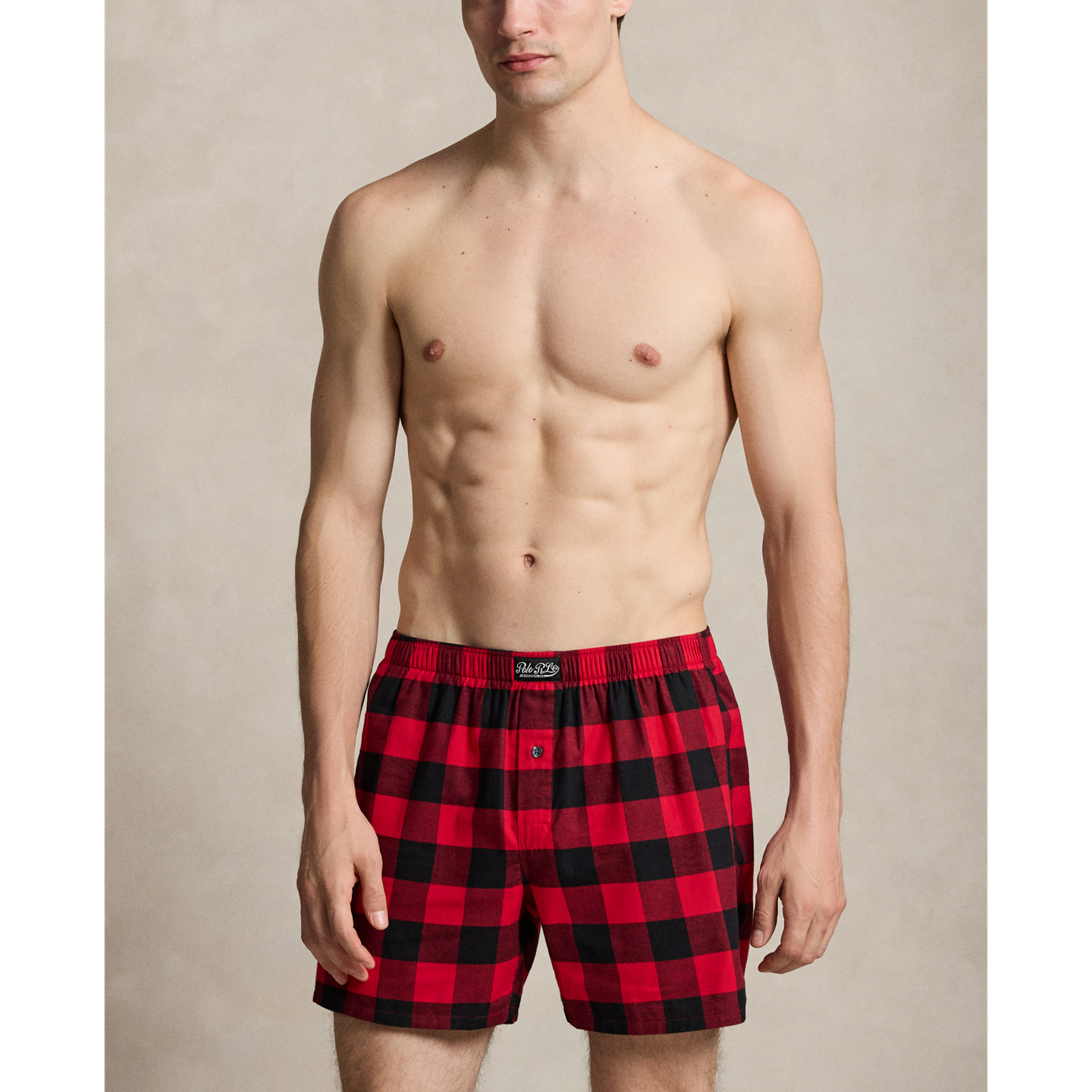 Polo Ralph Lauren Plaid Cotton Flannel Boxer, цвет: Красный — фото 1