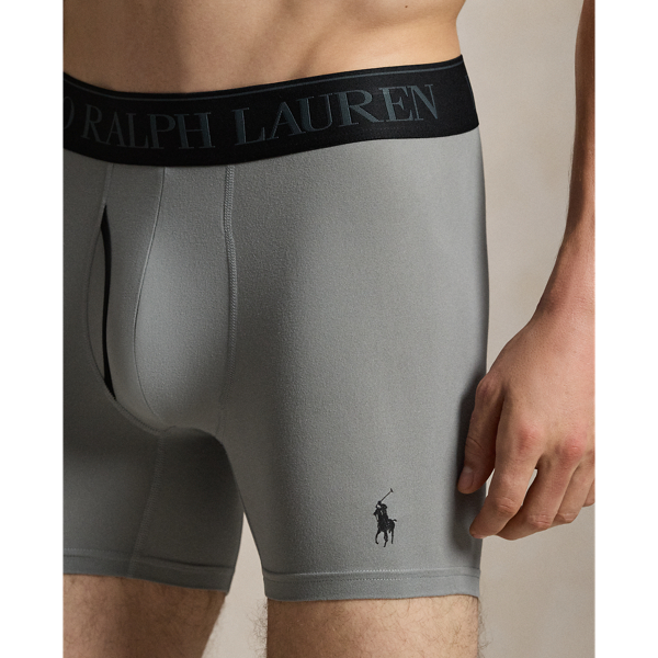 Black Multi 4D-Flex Microfiber Boxer Brief 3-Pack Polo Ralph Lauren 3