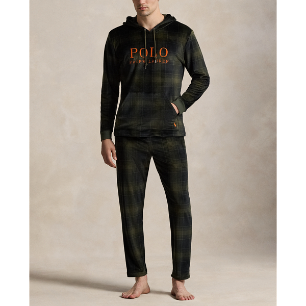 Company Olive Plush Velour Sleep Hoodie Polo Ralph Lauren 2