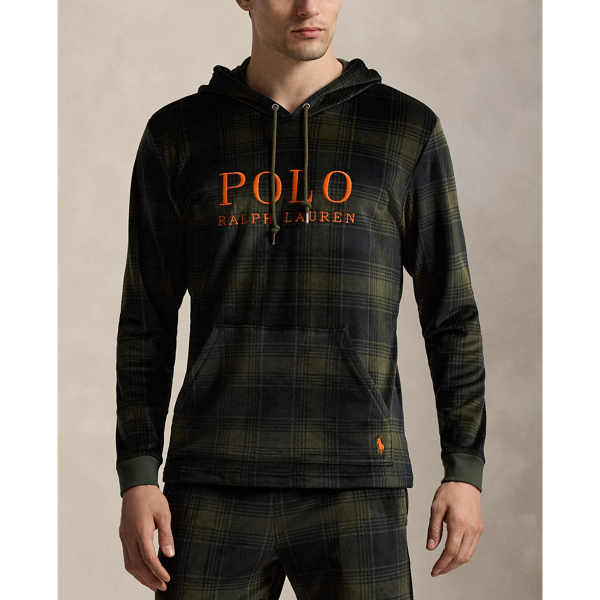 Company Olive Plush Velour Sleep Hoodie Polo Ralph Lauren 3