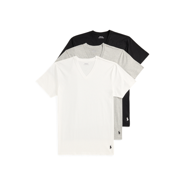 White/Grey/Black Classic Fit Wicking V-Neck 3-Pack Polo Ralph Lauren 1