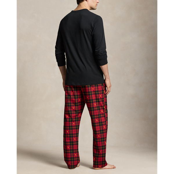 Logo & Plaid Cotton Sleep Set