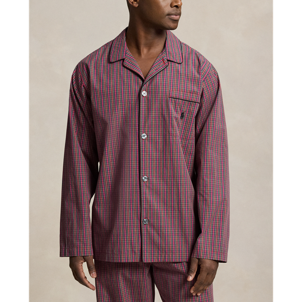 Plaid Cotton Pajama Shirt