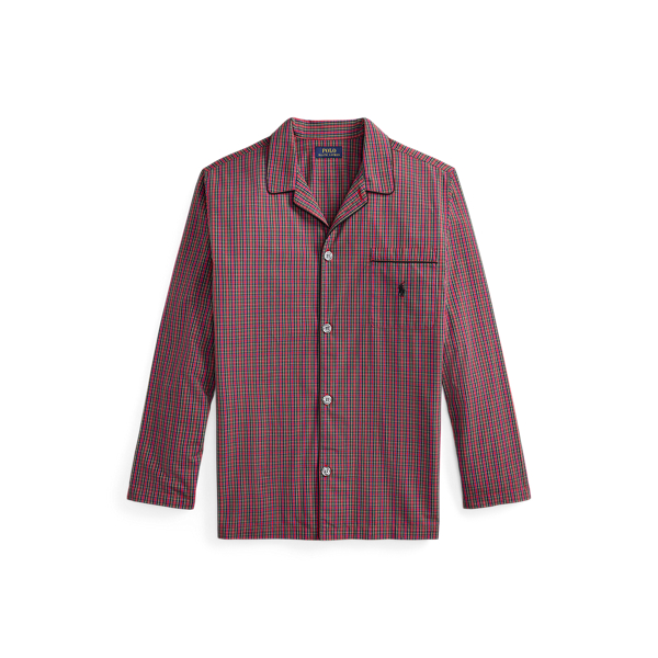 Plaid Cotton Pajama Shirt