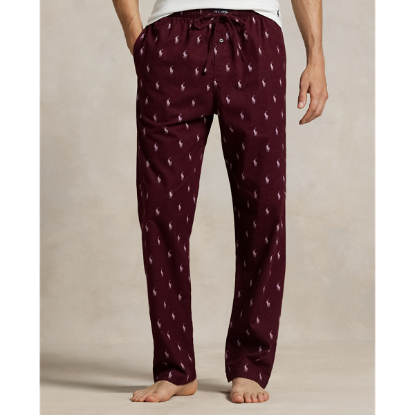 Classic Wine/Nevis Allover Pony Flannel Pajama Pant Polo Ralph Lauren 3