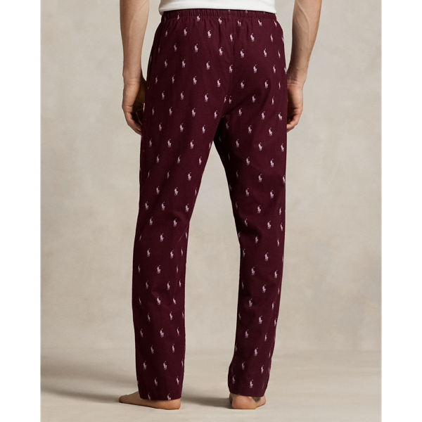 Classic Wine/Nevis Allover Pony Flannel Pajama Pant Polo Ralph Lauren 4