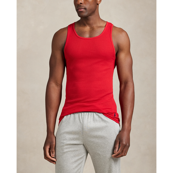 RL Red/Andover Heather Classic Fit Wicking Tank 3-Pack Polo Ralph Lauren 2