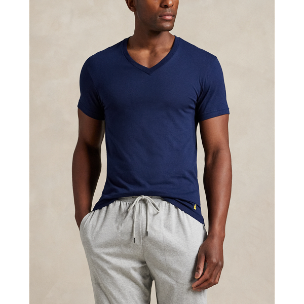 Cruise Navy/White/Moss Agate Classic Fit Wicking V-Neck 3-Pack Polo Ralph Lauren 2