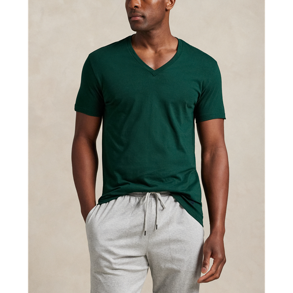 Cruise Navy/White/Moss Agate Classic Fit Wicking V-Neck 3-Pack Polo Ralph Lauren 5