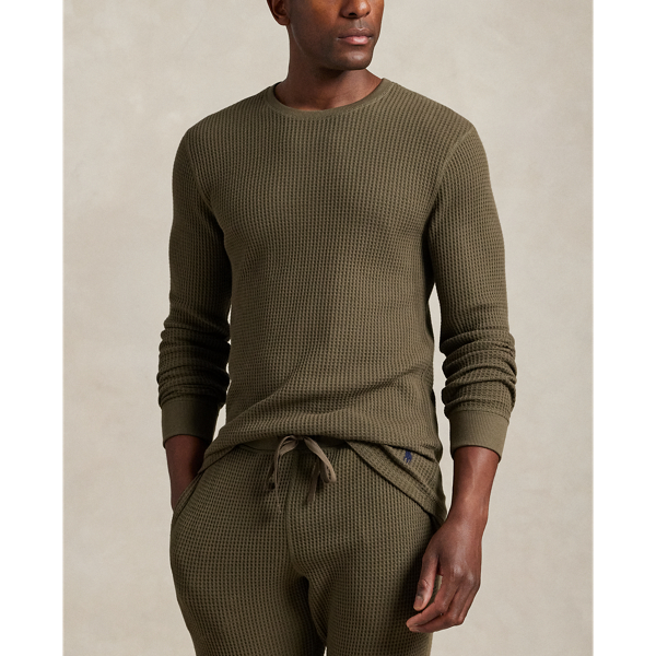Thermal Green/Cruise Navy Thermal-Knit Sleep Shirt Polo Ralph Lauren 3