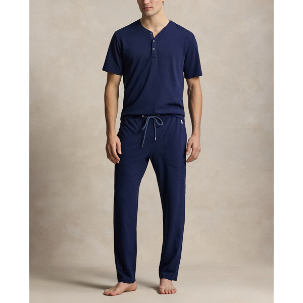 Cruise Navy Featherweight Mesh Henley Sleep Shirt Polo Ralph Lauren 3