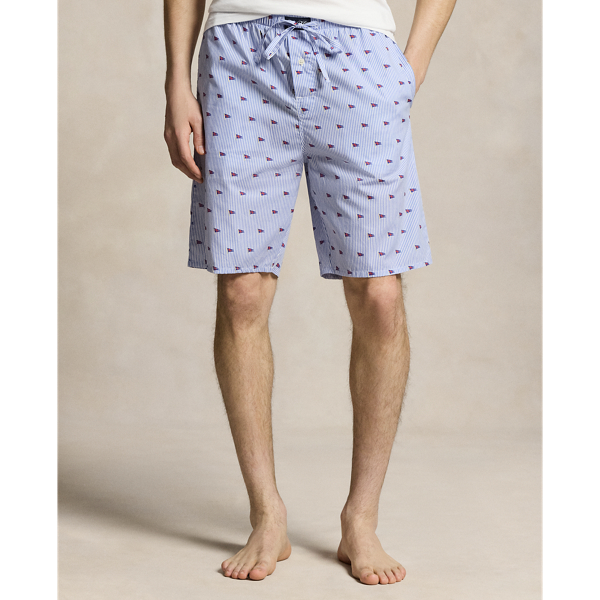 Pennant Flag Stripe Print Cotton Sleep Short Polo Ralph Lauren 3