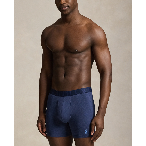 Spring Navy Heather Stretch Cotton Boxer Brief 3-Pack Polo Ralph Lauren 2